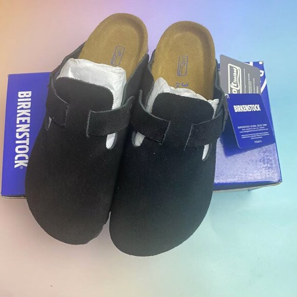 Birkenstock Boston Soft Footbed Sandals: Adjustable Suede Comfort (Narrow Fit) - Picture 1 of 5